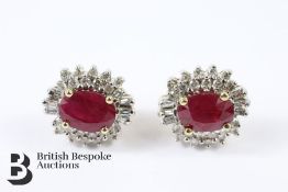 Pair of 14ct Yellow Gold Cluster Earrings