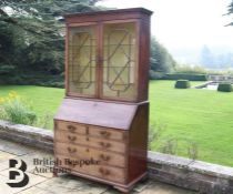 George III Mahogany Bureau Bookcase