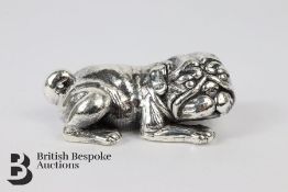 Silver Figurine of English Bulldog
