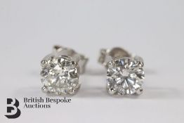 Pair of 18ct White Gold Diamond Earrings
