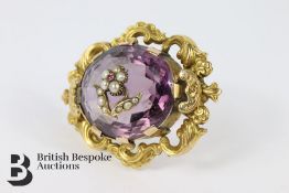 Victorian 14/15ct Gold and Amethyst Brooch