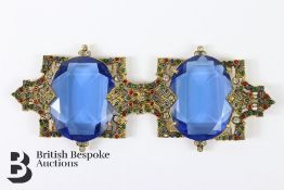 19th Century Fattorini and Sons Ltd Blue Stone Belt Buckle