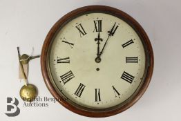 English Mahogany Wall Clock