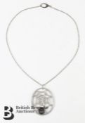 Cats Eye Sapphire and Diamond Pendant