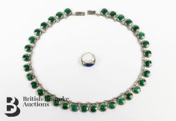 Silver and Malachite Necklace