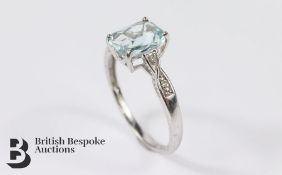 White Gold, Aquamarine and Diamond Ring