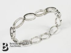 Black and White Diamond Oval Link Bracelet