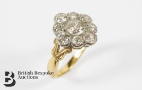 18ct Yellow Gold and Platinum Diamond Ring
