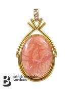 18ct Gold Rose Agate Pendant