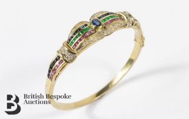 18ct Yellow Gold Jewelled Bangle