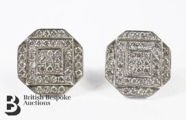 Pair of 14ct White Gold and Diamond Earrings