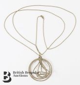 18ct Yellow Gold Italian Spiral Loop Pendant