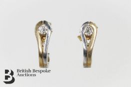 Pair of Yellow Gold Diamond Earrings