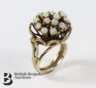 14ct Yellow Gold Opal Cluster Ring