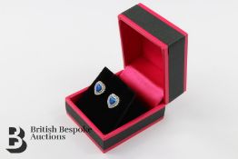 Pair of Silver Cubic Zircon Opalite Earrings