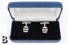 Pair of Silver and CZ Cufflinks