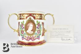Two Limited Edition Queen Mother Commemorative Loving Cups