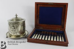 Silver Plated Biscuit Barrel