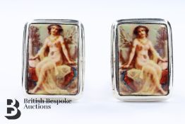 Silver and Enamel Cufflinks