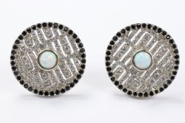 Pair of Silver and Cubic Zircon Earrings