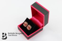 Pair of Silver and Red Jasper Earrings