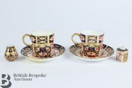 Pair of Royal Crown Derby Demi-tasse and Saucers