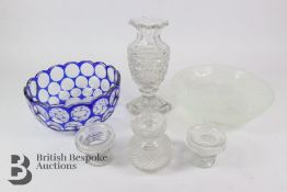 G. Vallon Opaque Glass Vase and Other Glass