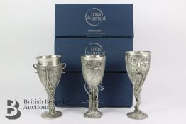 Three Lord of the Rings Royal Selangor Pewter Goblets, Boxed