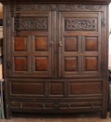 18th Century English Oak Linen Press
