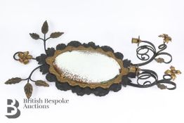 Wrought Iron Oval Wall Mirror