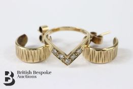 9ct Yellow Gold and Diamond Ring