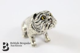 Miniature Silver Bulldog Figurine