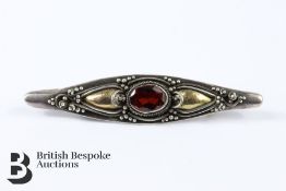 Art Nouveau Garnet Brooch