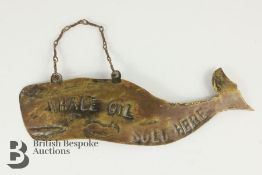 Fabulous Victorian Whaling Era Brass Sign