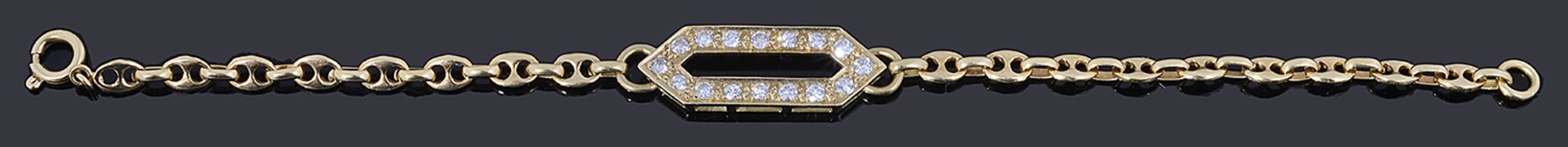 A gold diamond set bracelet,