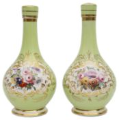 A pair of early 19th century porcelain bottle vases and stoppers c.1840