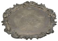 A large George V silver presentation salver