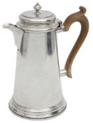A modern silver George II style coffee pot