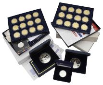 Royal Mint - A collection of silver and other commemorative proof coins