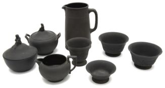 A collection of early 20th century Wedgwood black basalt