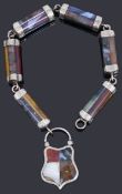 A Victorian Scottish gold and hardstone bracelet