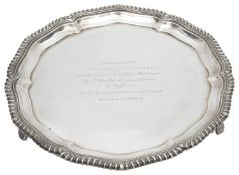 A George V silver presentation salver