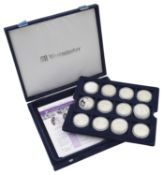 The Royal Mint - A .925 silver proof twenty six coin set commemorating the Queen's 80th Birthday