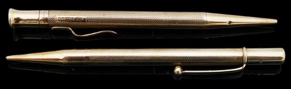 Two 9ct gold propelling pencils