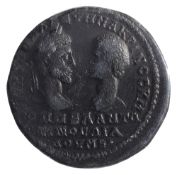 Macrinus and Diadumenian AE27Marcianopolis, Struck 217-218 ADVT K M O??E? CEV? MAKPINOC K M O??E??
