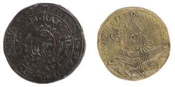 Spanish Netherlands Copper Jeton commemorating the 12 Years' Truce1609.Prince Maurice and Don