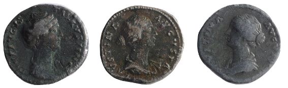 Faustina AE SestertiusRome, Struck 141 ADDIVA AVGVSTA FAVSTINA: Bust of Faustina I, draped, right,