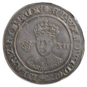 Edward VI (1547-1553) silver shilling Fine silver issue 3rd period, London Mint, mint mark TunEDWARD