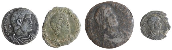 Magnentius Centenionalis AE2Ambianum, Struck 350-353 AD.D N MAGNEN-TIVS P F AVG: Bust of Magnentius,