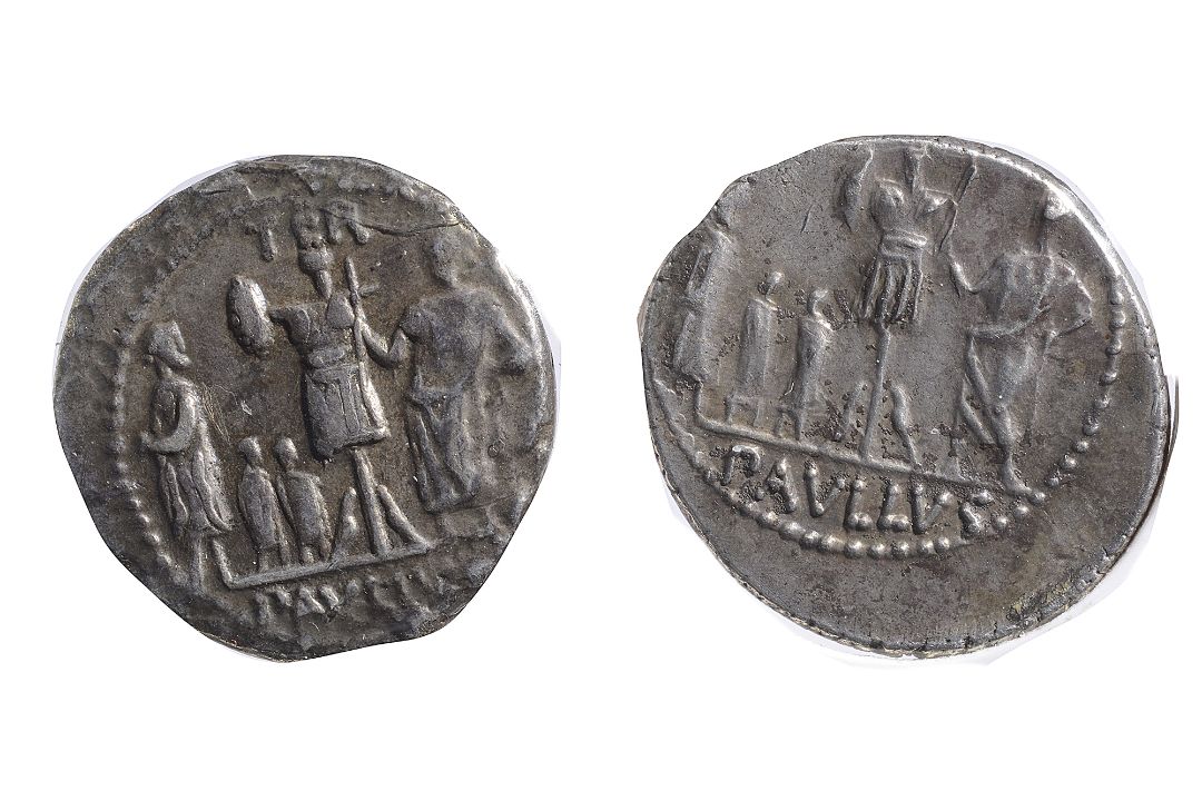 L. Aemilius Lepidus Paulus Silver Denarius62 BC.Veiled and diademed head of Concordia facing - Image 2 of 2